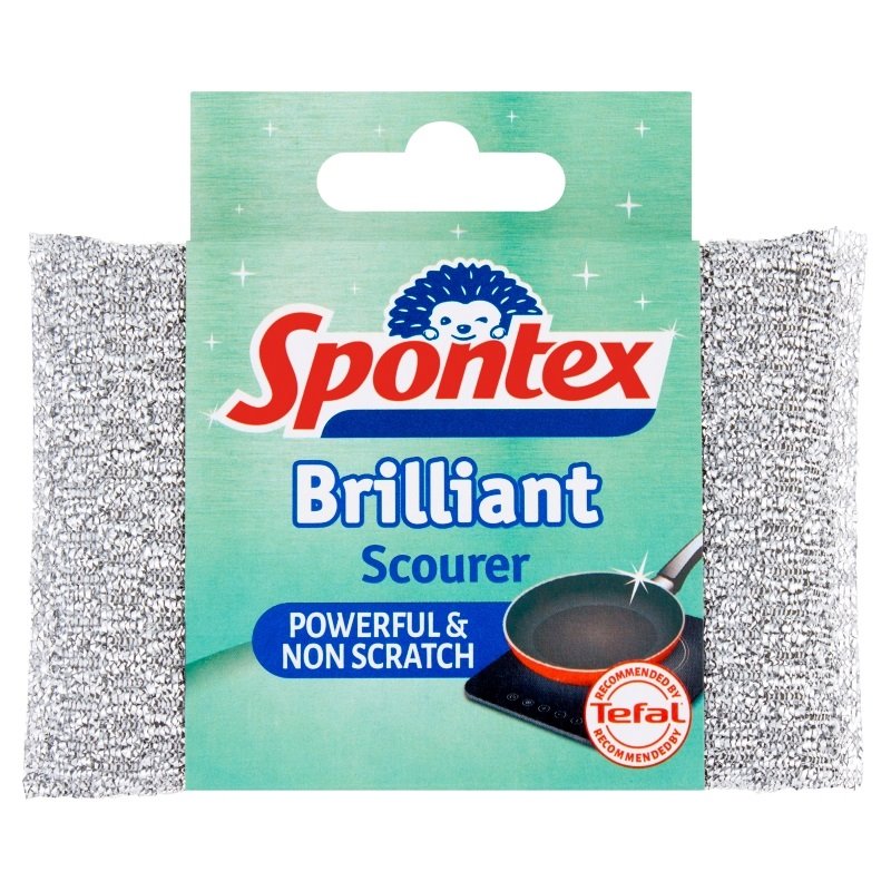 Spontex Brilliant Scourer on voimakas, ei naarmu ja helppo huuhdella