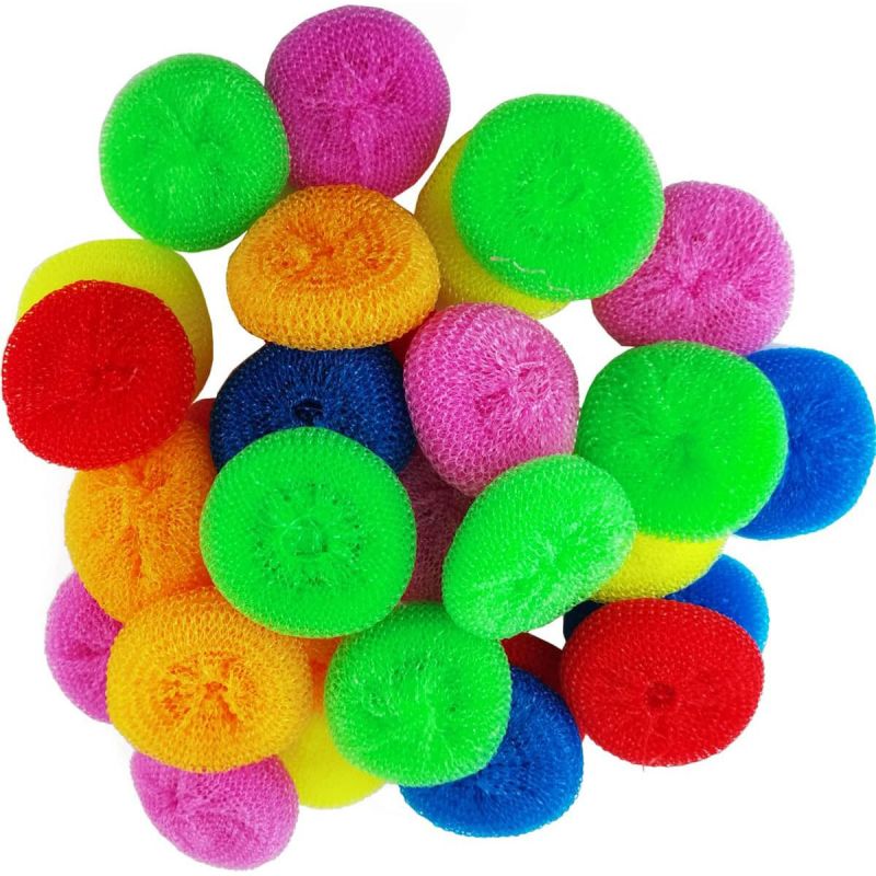 Keittiön värikäs muovinen mesh scourer